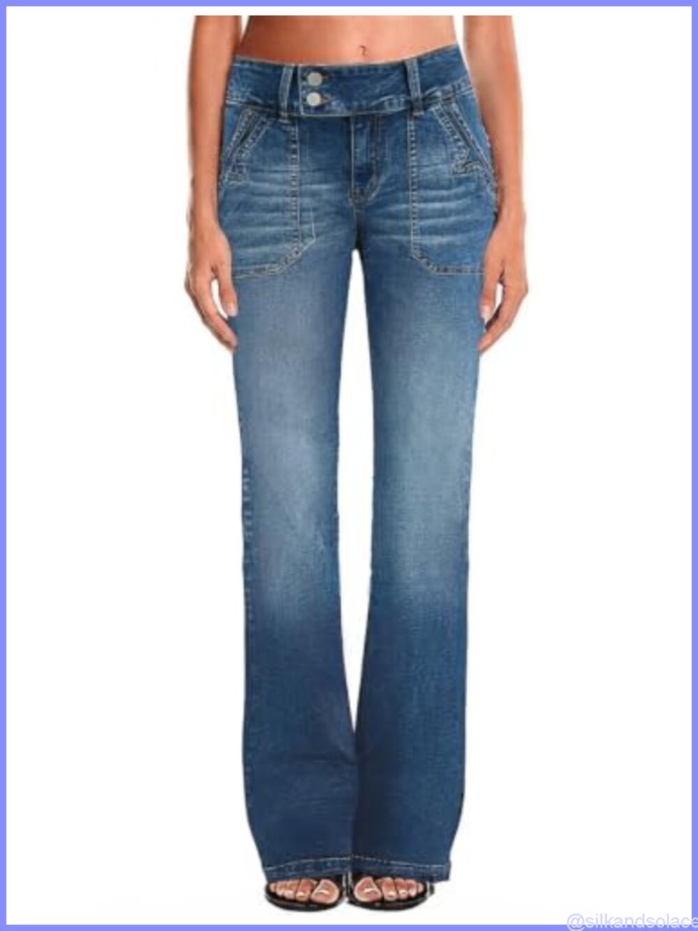 Straight Leg Wide Leg Boyfriend Jeans Low Rise Stretch Denim